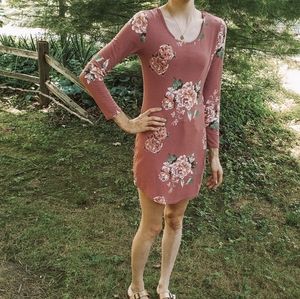 Pink floral dress